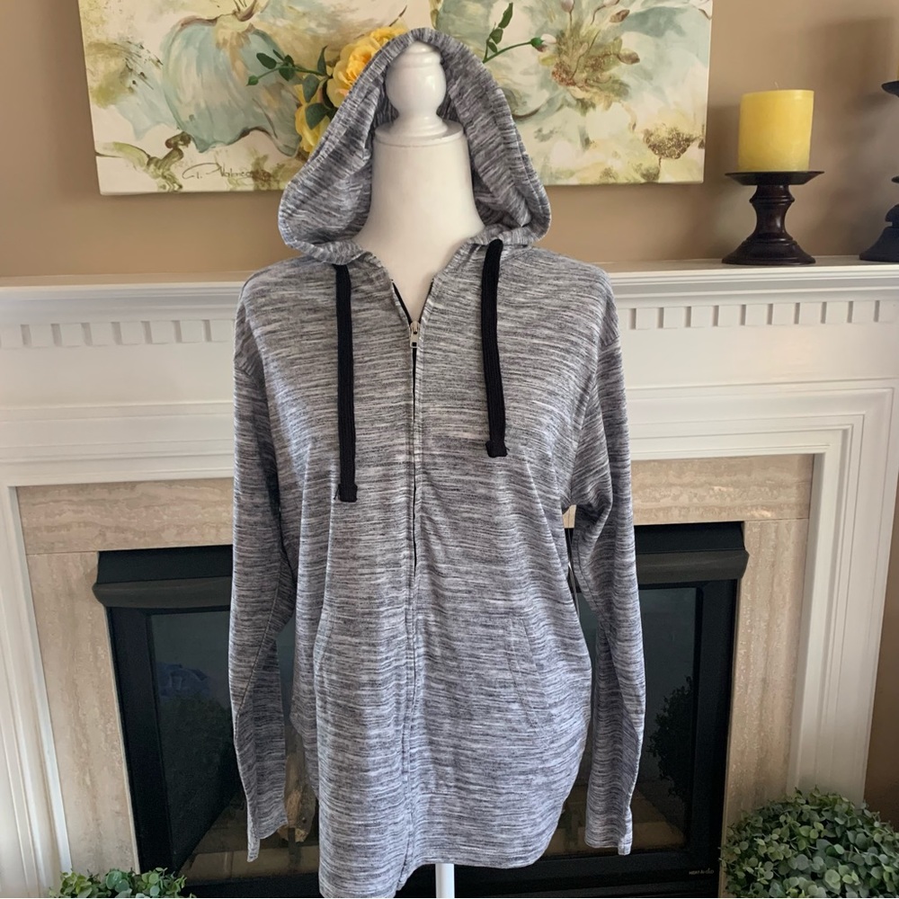 U.S. Apparel Grey Zip Up Hoodie (Size Medium)